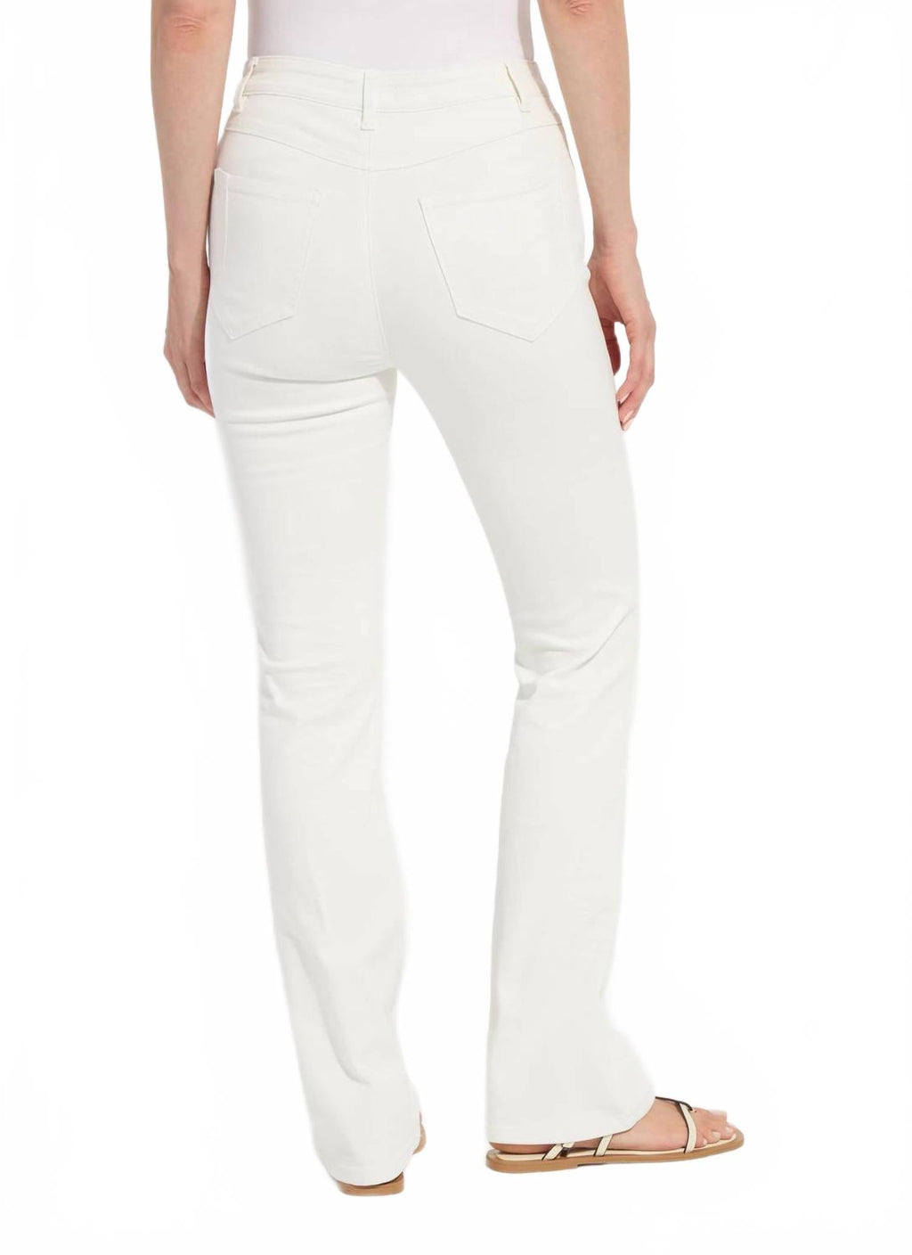 Smoothing Waistband Bootcut Jeans In Ecru White