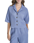 DKNY Convertible Collar Linen Shirt