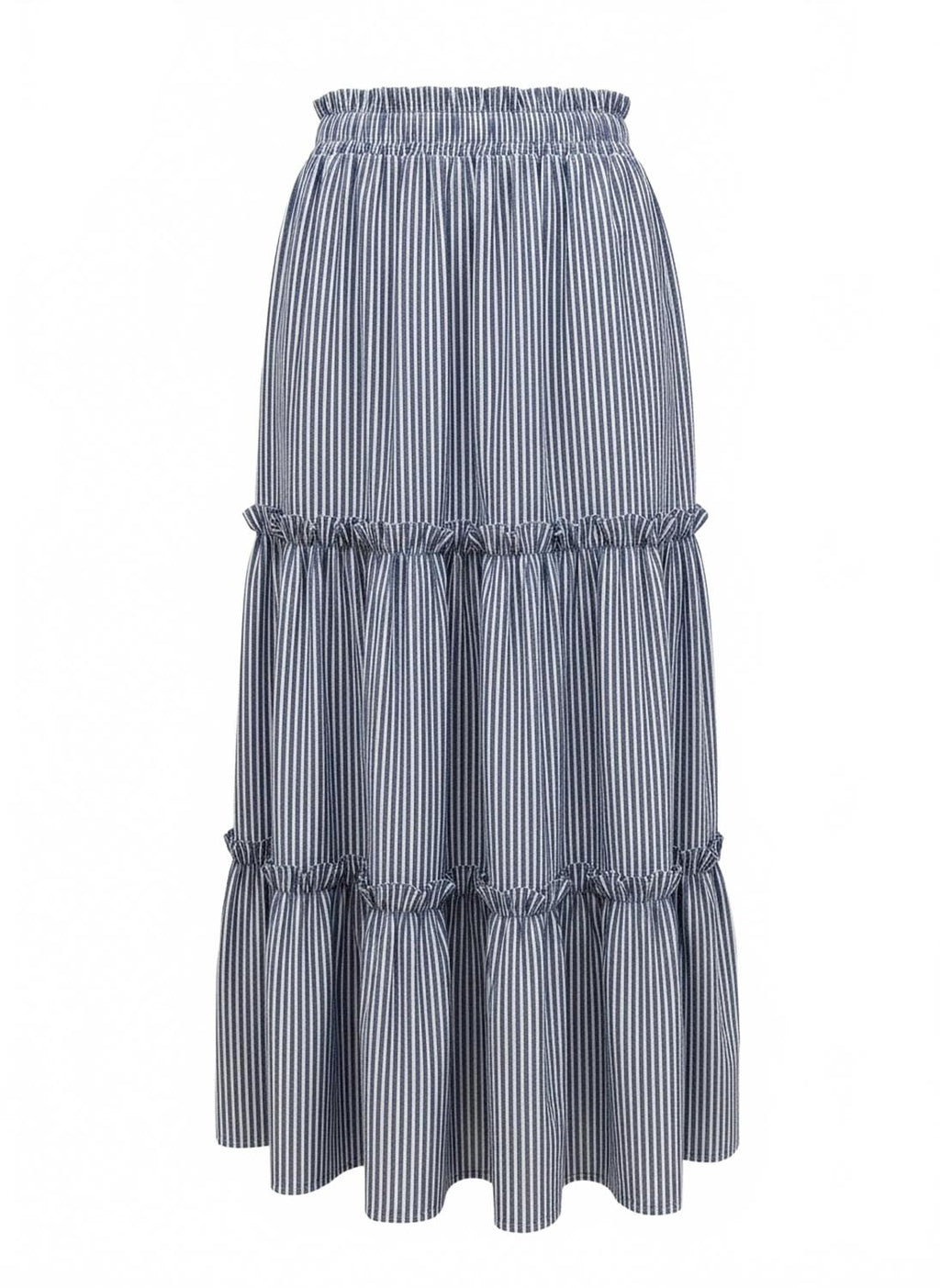 Women's Striped Long Skirt In Blue/white