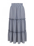 Women's Striped Long Skirt In Blue/white