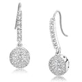 Rhodium Brass Earrings with AAA Grade CZ in Clear