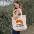 Rainbow Radiate Positivity Print Shoulder Tote Bag