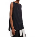 Sleeveless Crepe Top In Black