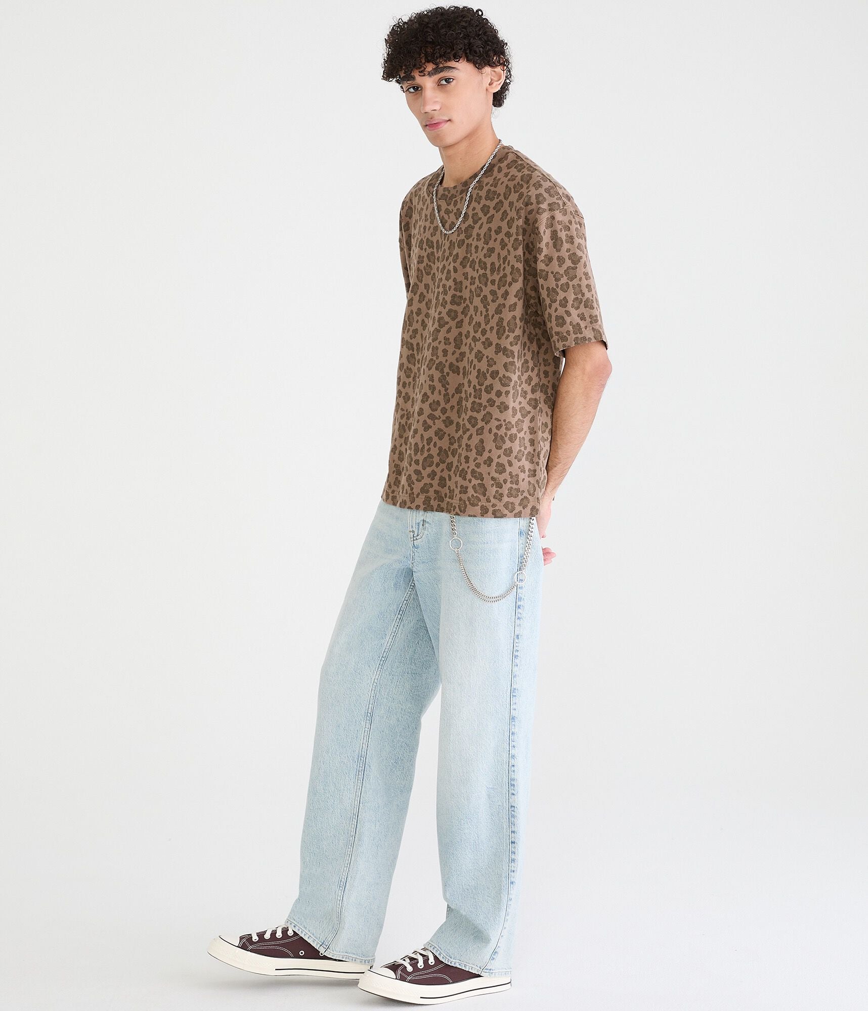 Aeropostale Leopard Print Heavyweight Crew Tee