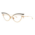 Valentino Eyeglasses Cat Eye Full Rim, Gold Green Frame And Clear Demo Lens Lens Vlx-118-Che