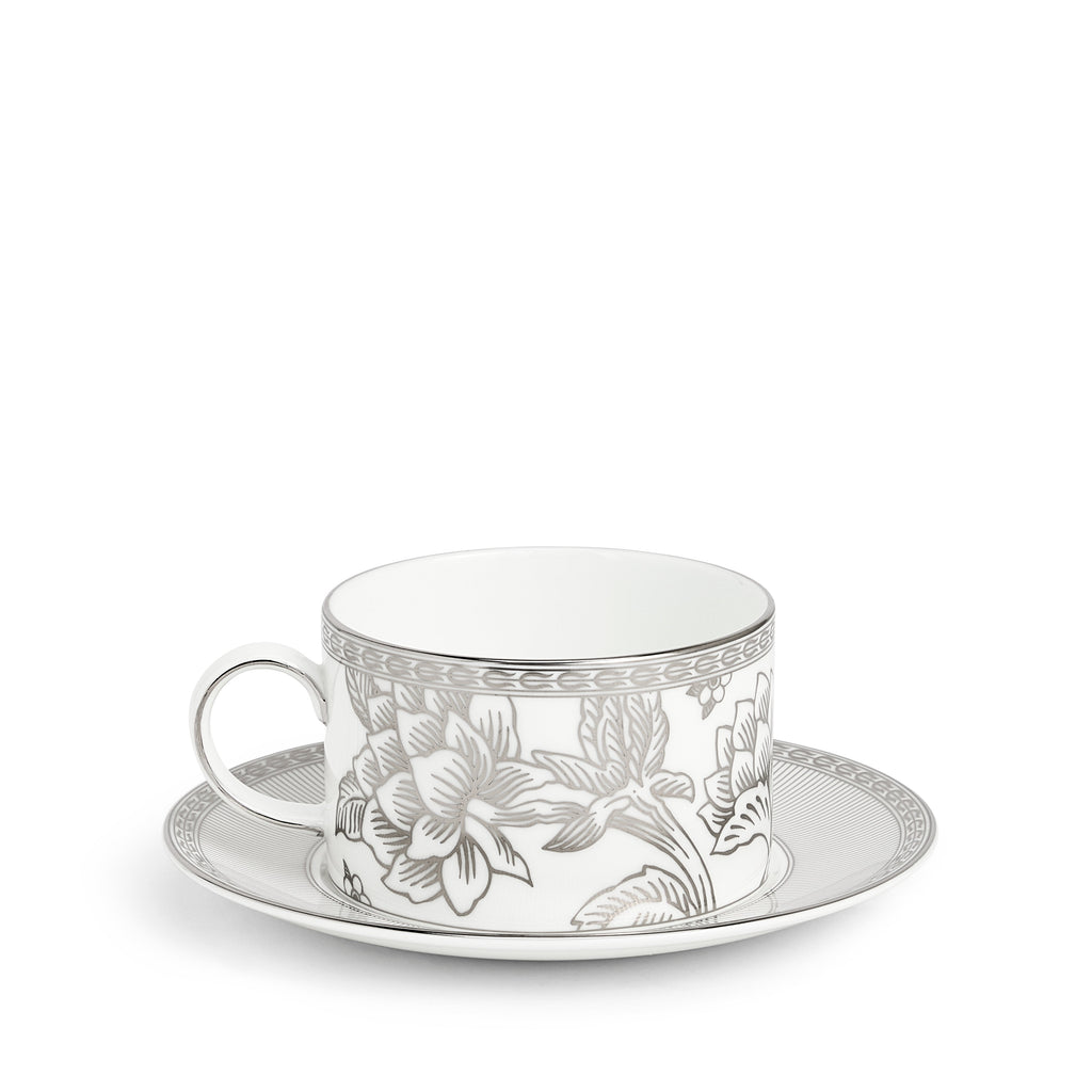 Silver Tonquin Teacup & Saucer 235ml 7.9floz