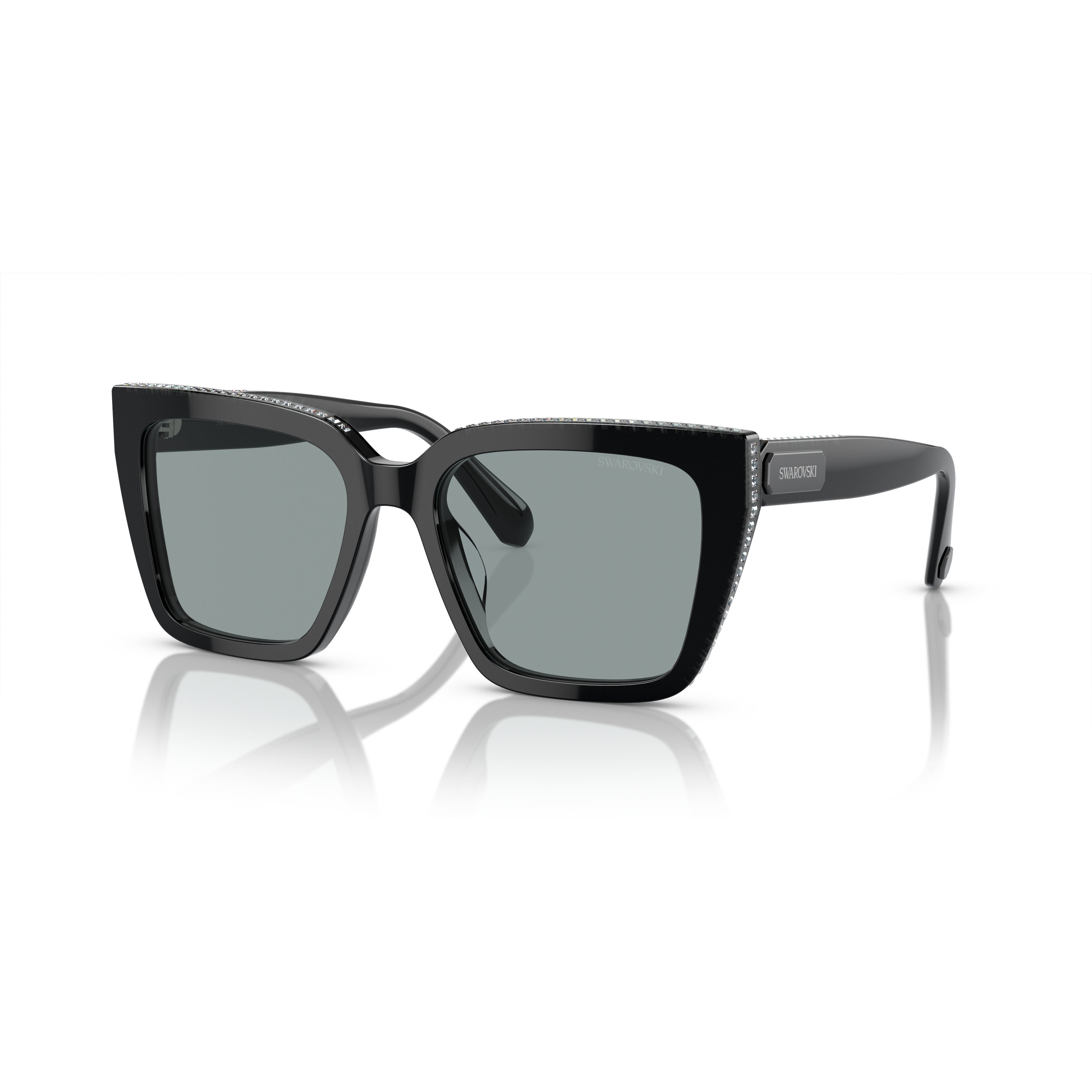 0Sk6013 Oversized Square Frame Sunglasses with Crystal Embellishments