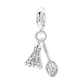 Badminton Shuttlecock & Racket Dangle Charm