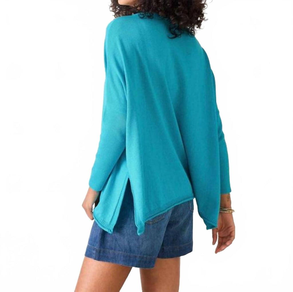Catalina V-Neck Sweater - Petite In Teal