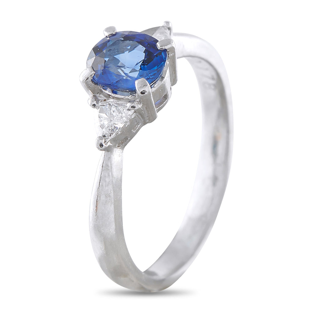 LB Exclusive Platinum 0.17ct Diamond and Sapphire Ring MF12-041426