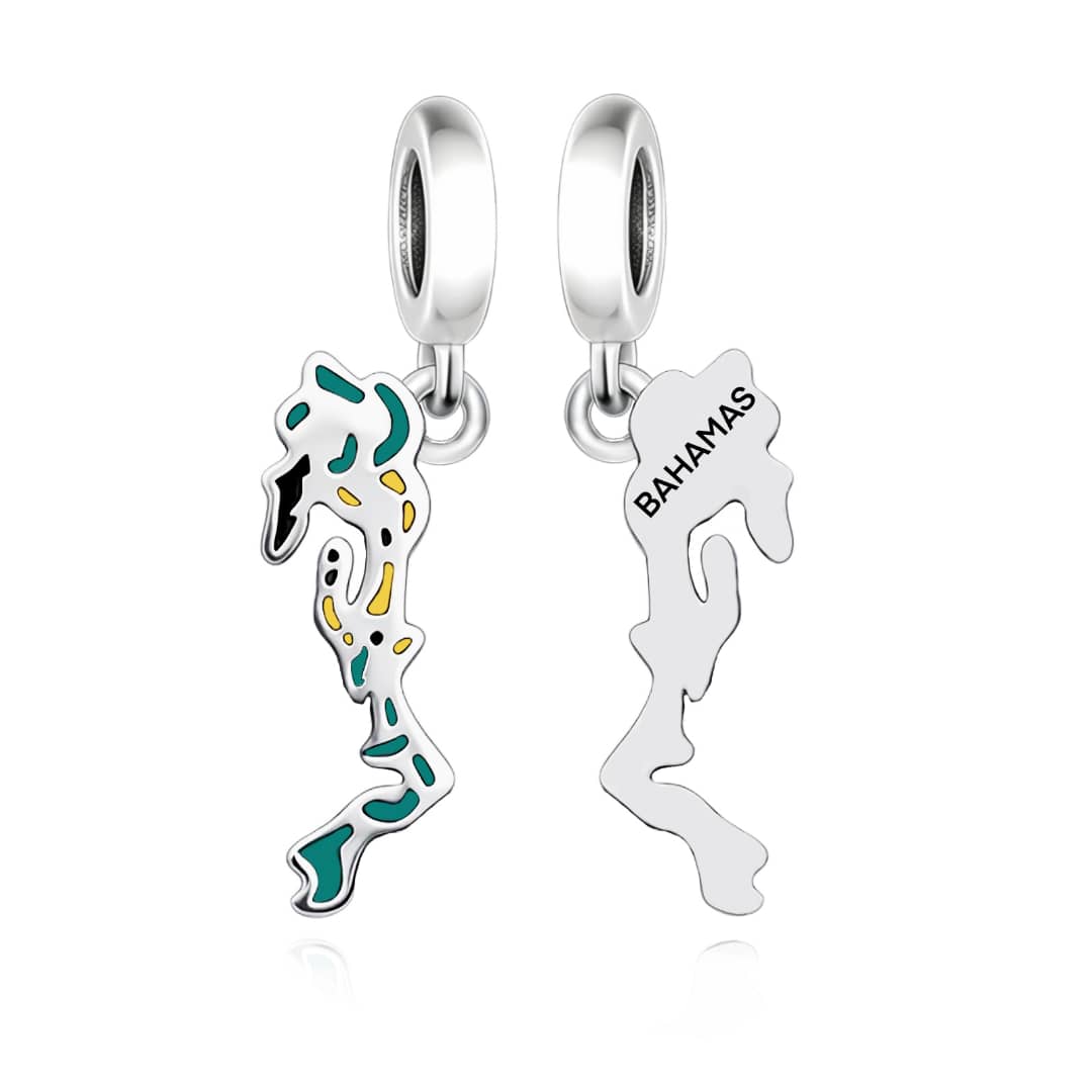 Bahamas Map Flag Dangle Charm