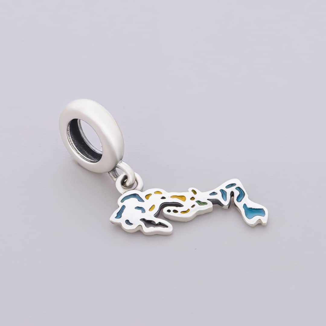 Bahamas Map Flag Dangle Charm