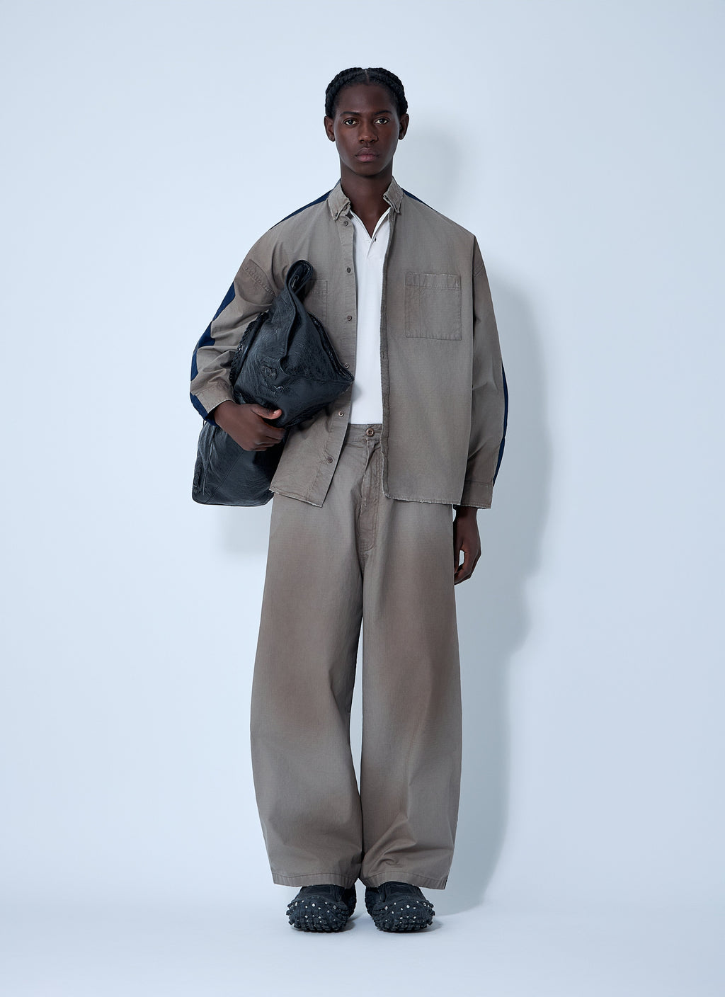 Balenciaga Men Washed Cotton Track Pants