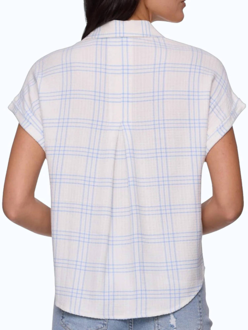 Leetonia Dolman Woven Shirt In Blue/white