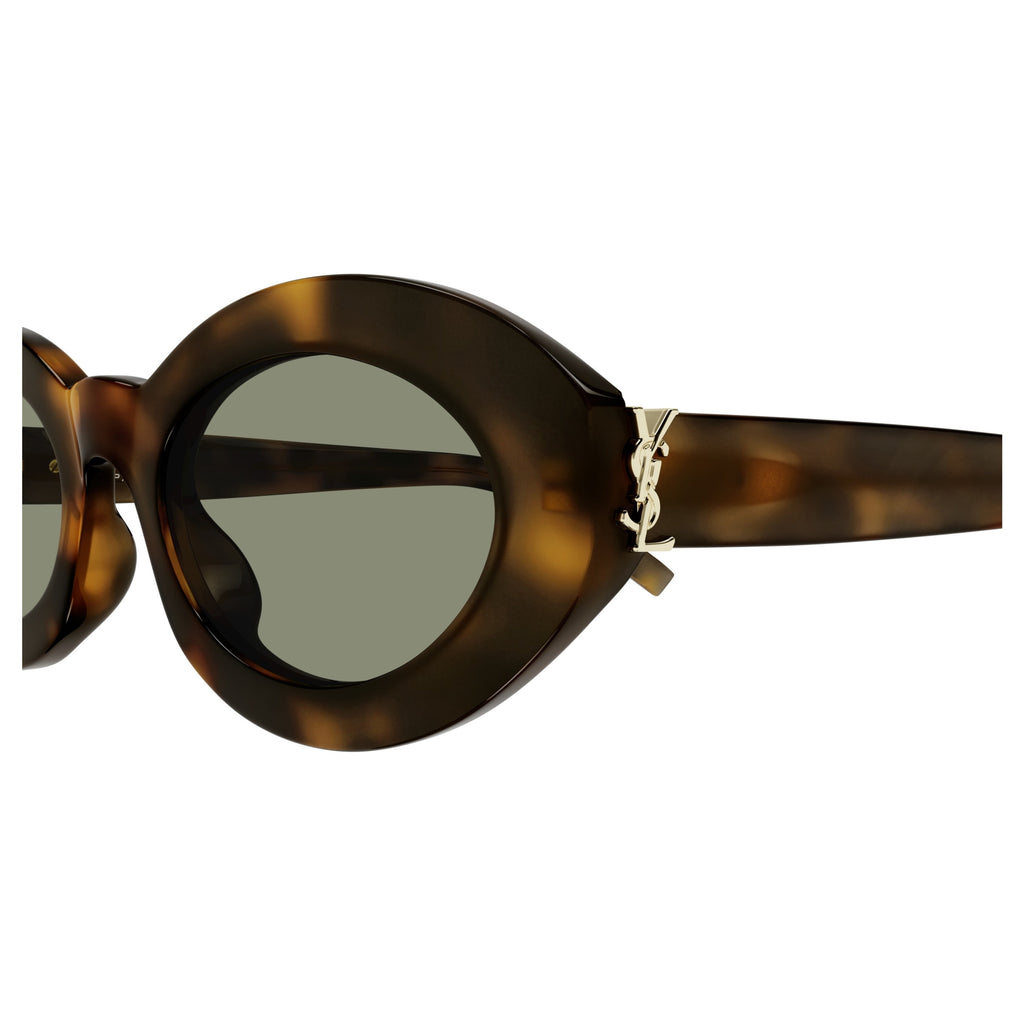 Oval Tortoiseshell Sunglasses With Muted Green Lenses