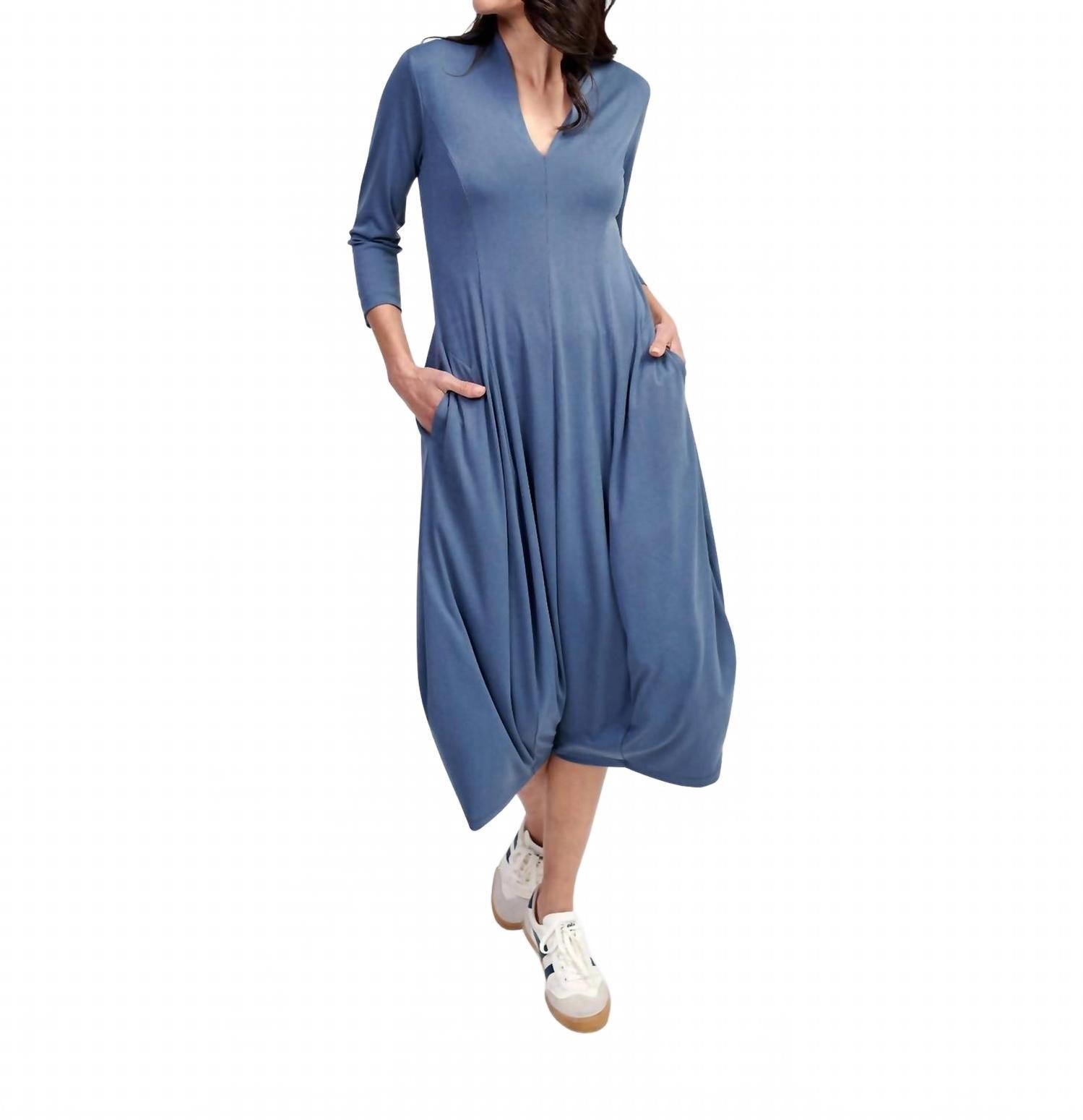 Essential Cocoon Dress In Blue Mist