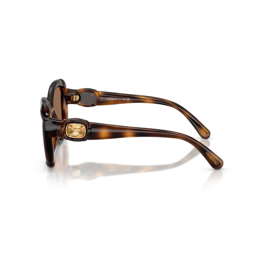 0Sk6051U Oversized Tortoiseshell Sunglasses with Crystal-Embellished Temples