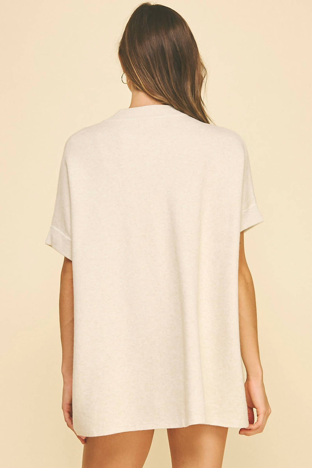 Three Button Sweater In Cream