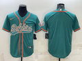 Men's Miami Dolphins Aqua Blank Jersey1