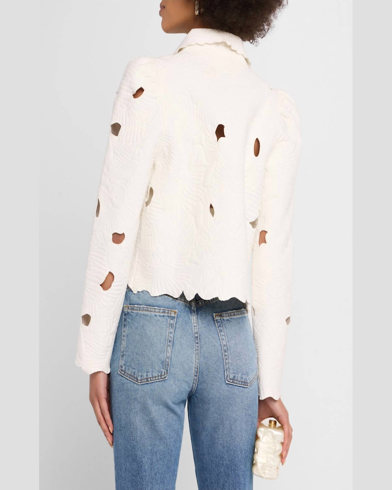 Sylvia Embroidered Jacket In Cream
