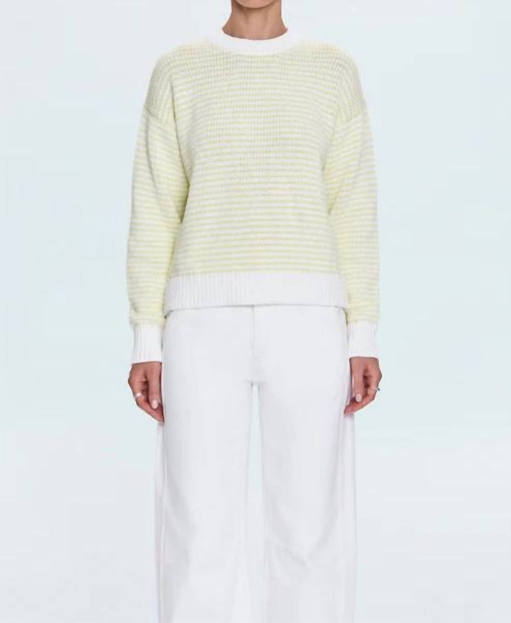Aura Relaxed Crew Neck Sweater In Limeade