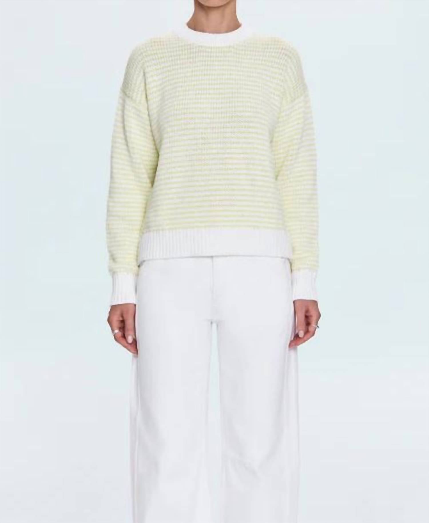 Aura Relaxed Crew Neck Sweater In Limeade