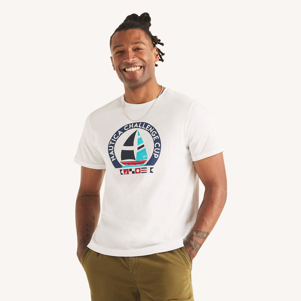 Nautica Mens Challenge Cup Graphic T-Shirt
