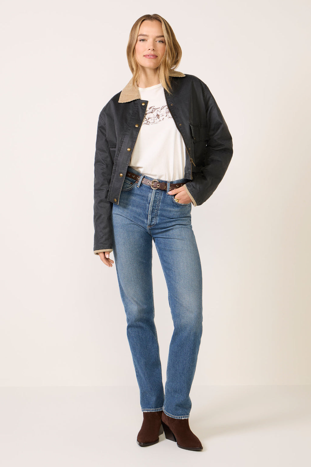 Women's 90s Pinch Waist Crop Jeans