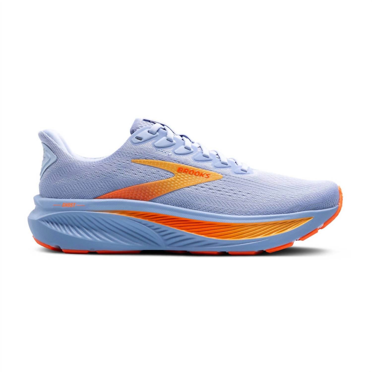 Women's Ghost 17 Shoe - Medium In Blue Heron/white/orange