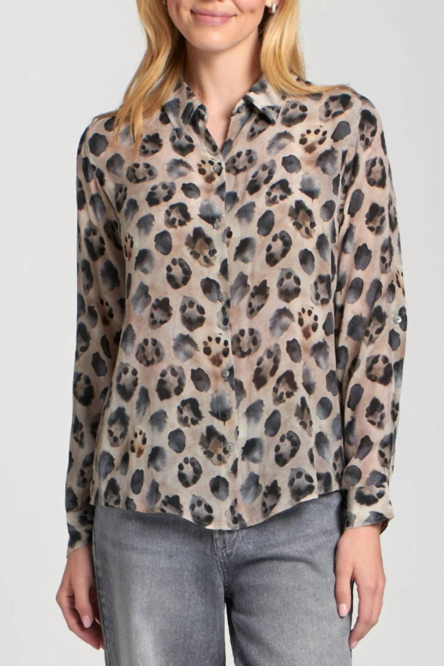 High Road Long Sleeve Blouse In Latte