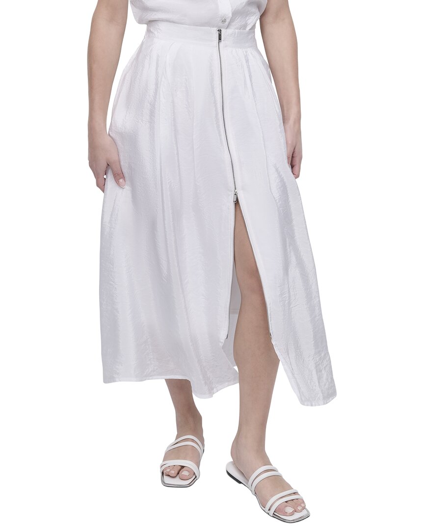 DKNY Tech Poplin Zip Front Skirt