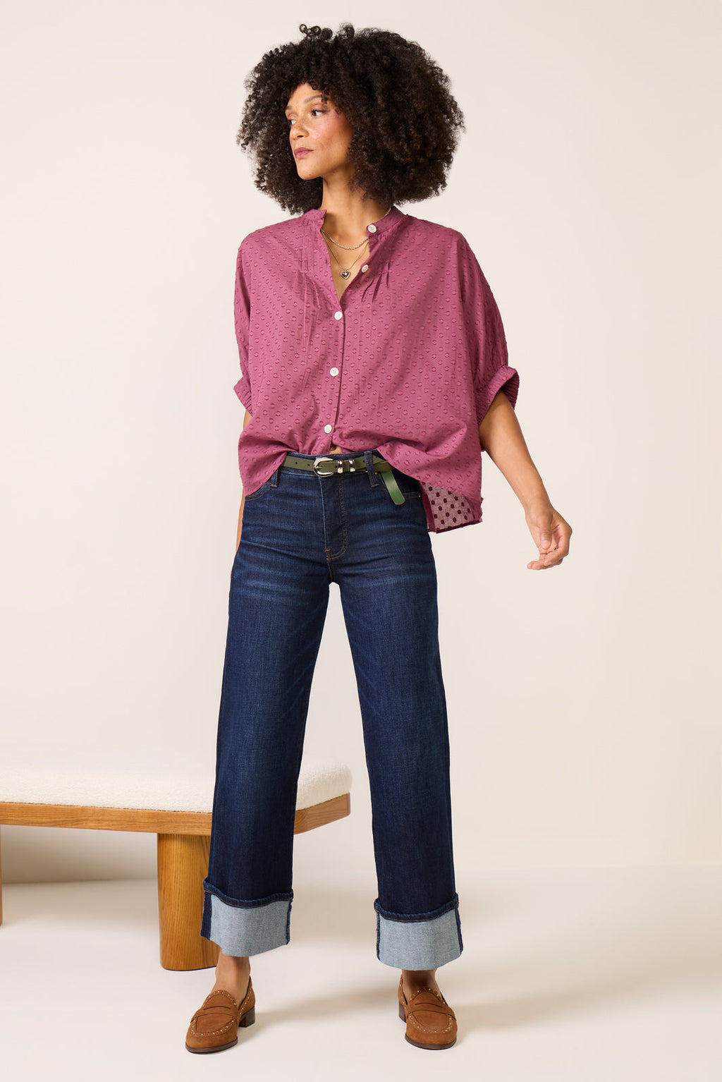 Women's Mandarin Collar Top