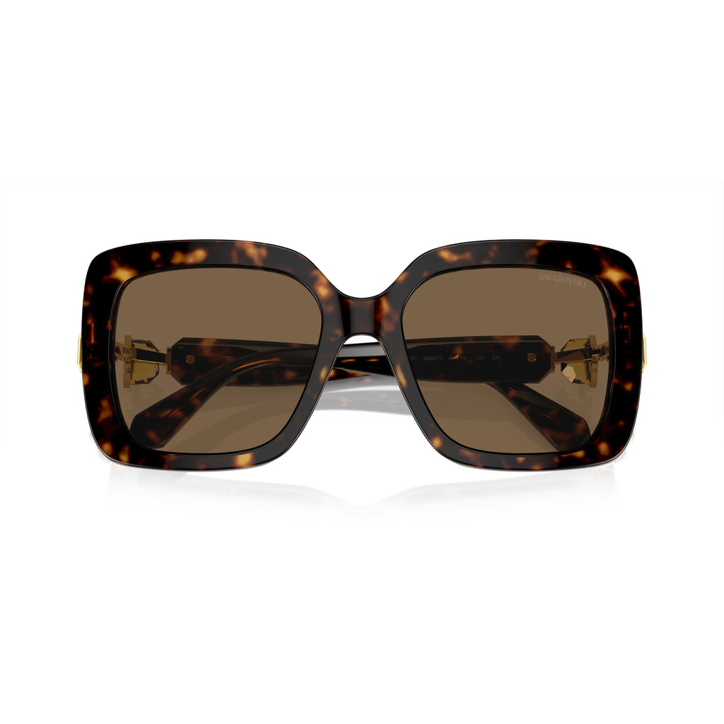 0Sk6001 Oversized Tortoiseshell Acetate Square Sunglasses with Gold Accents
