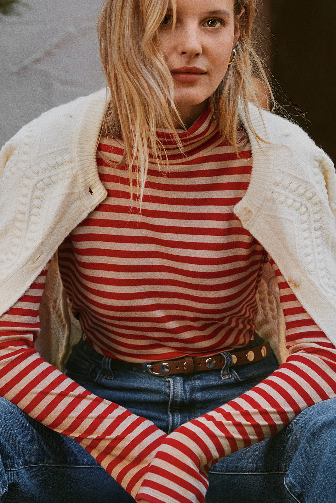 Women's Kitty Bobble Crew Cardigan