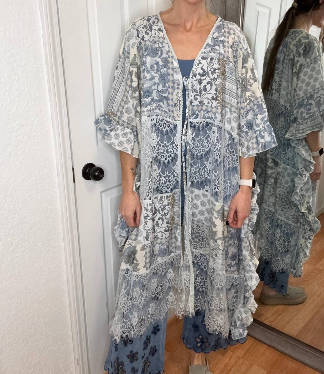 Charlene Boho Duster In Blue