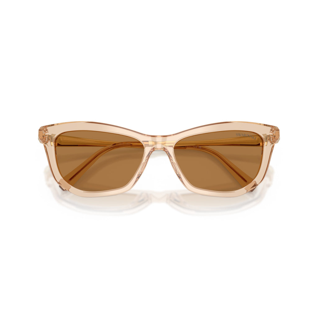 0Sk6057 Translucent Acetate Sunglasses with Angular Frame