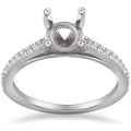 1/5ct Cathedral Pave Diamond Ring Mount 14K White Gold Size Selectable