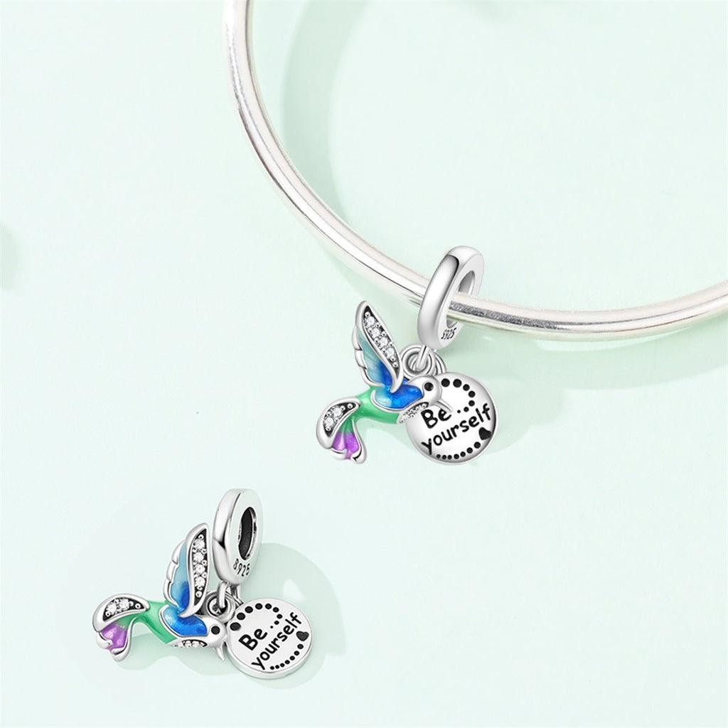 “Be Yourself” Hummingbird Dangle Charm
