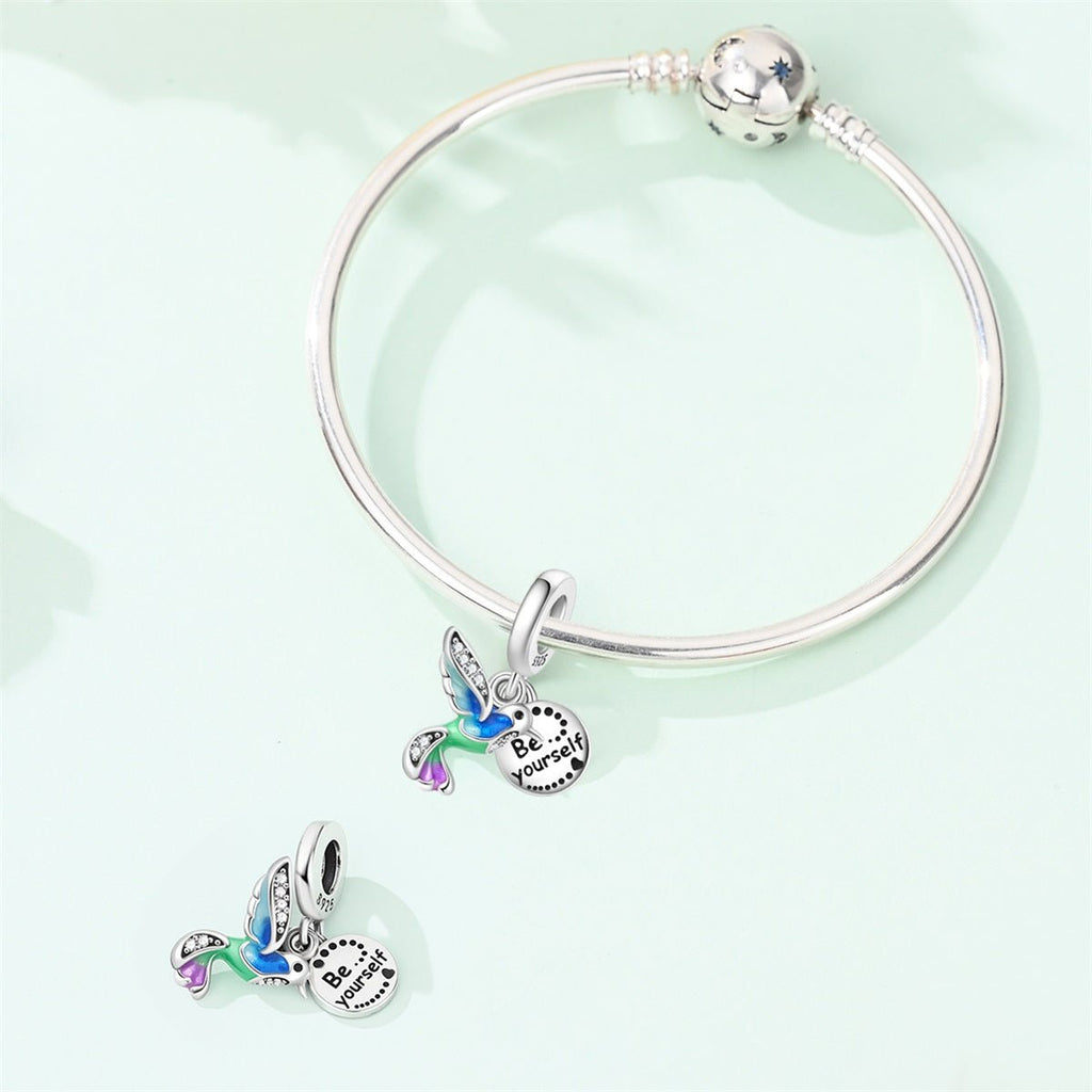 “Be Yourself” Hummingbird Dangle Charm