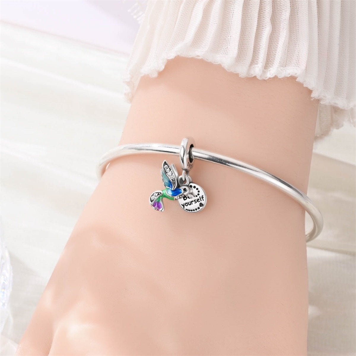“Be Yourself” Hummingbird Dangle Charm