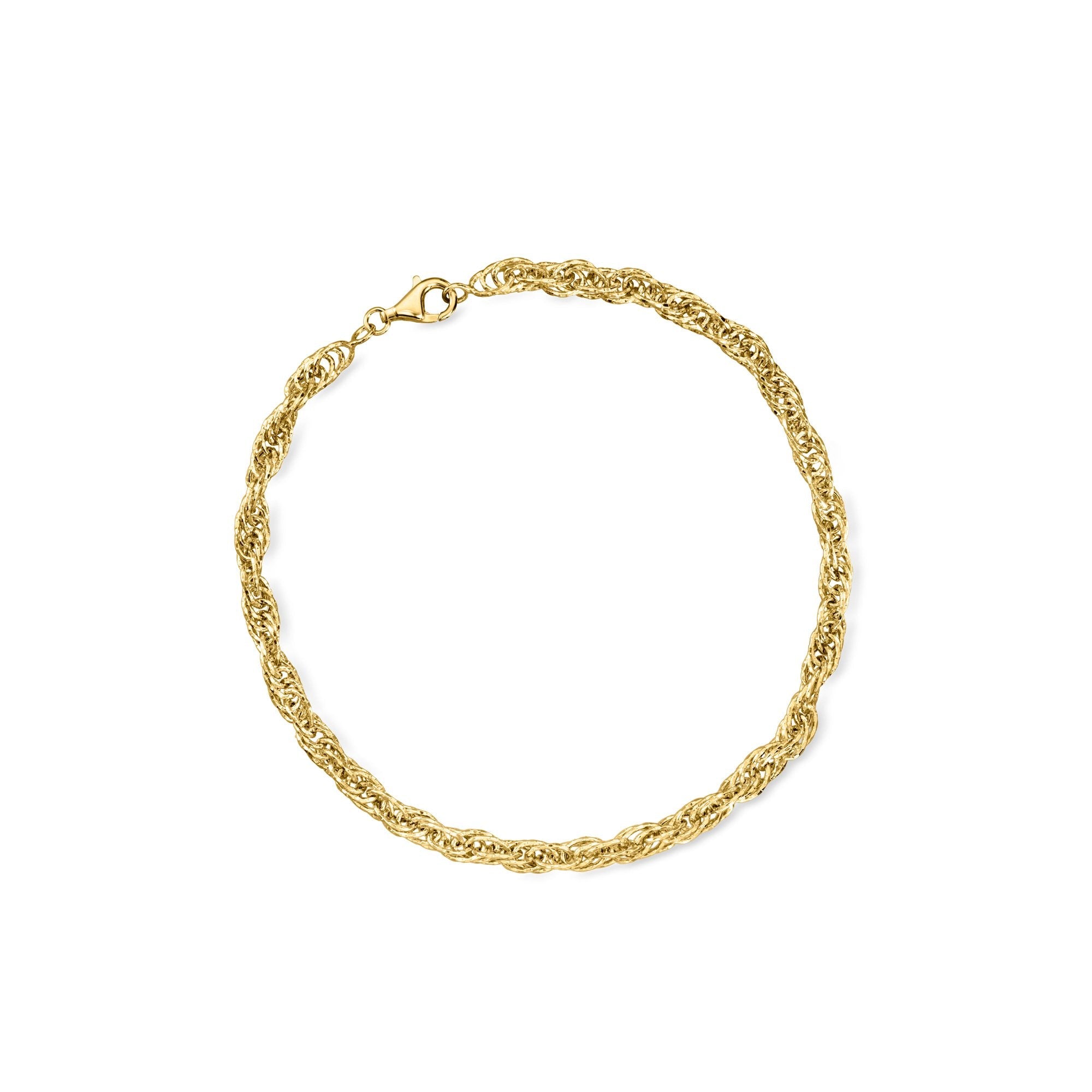 Ross-Simons 18kt Gold Over Sterling Singapore-Chain Anklet