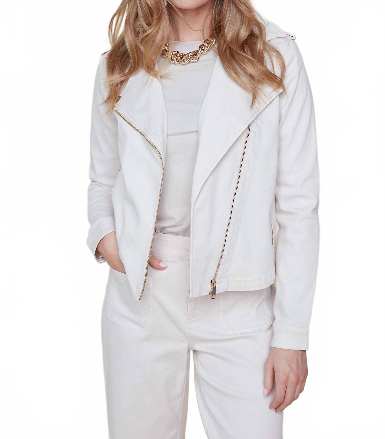 Woven Zip Jacket In Oyster