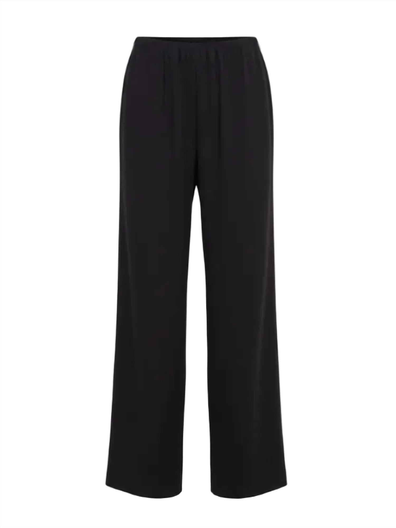 Fluid Crepe Trousers In Black