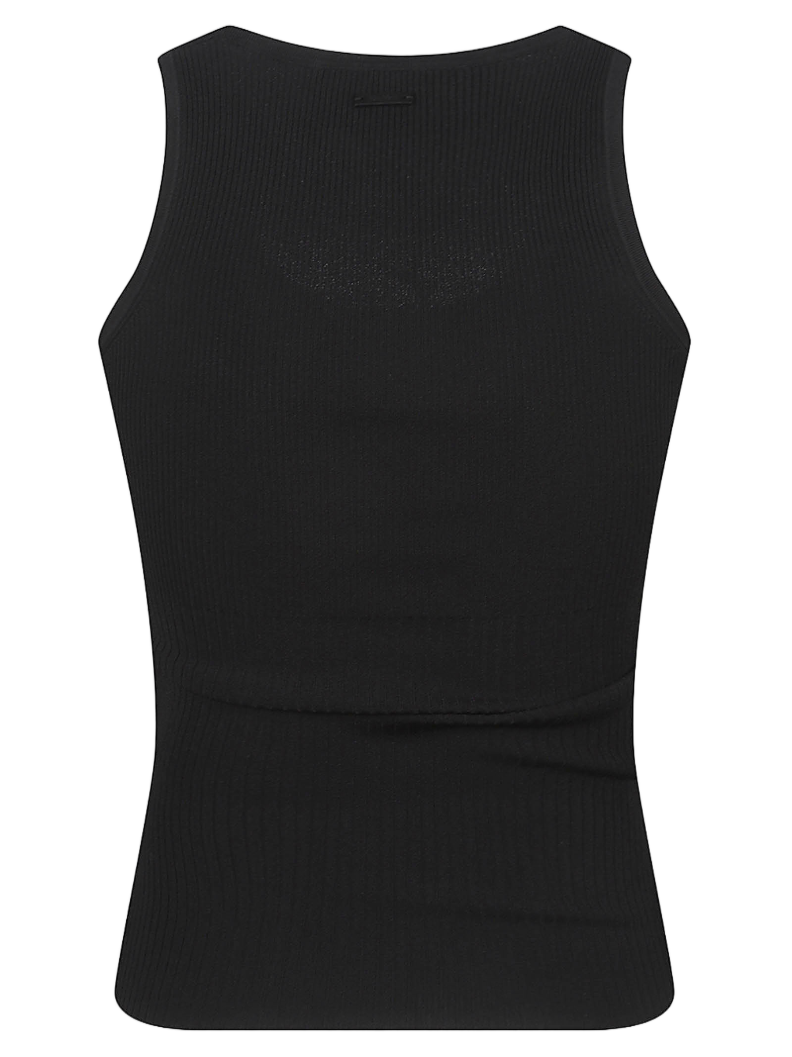 Fitted Ribbed Tank Top with Scoop Neckline