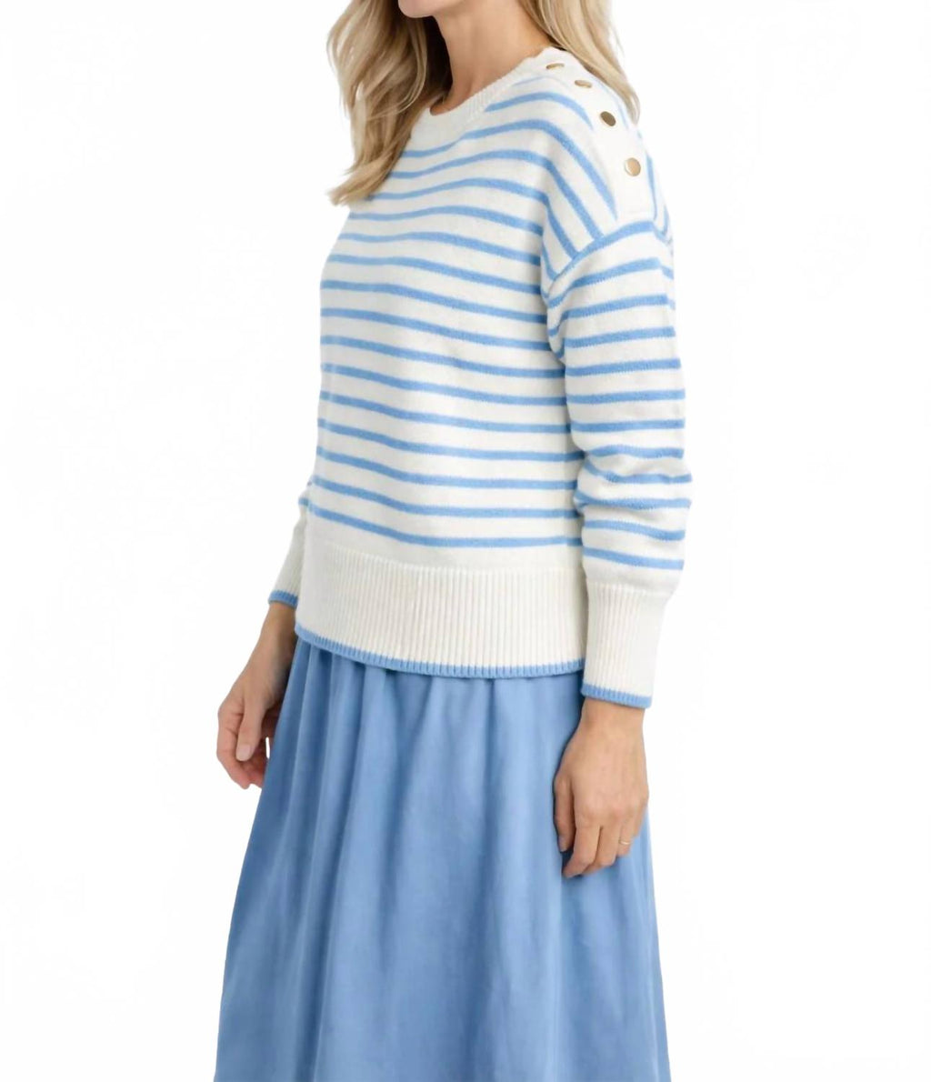 Abigail Sweater In White Blueberry