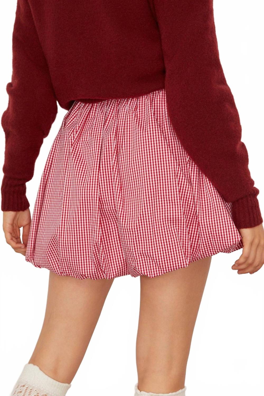 Kinsley Bubble Skirt In Carmine