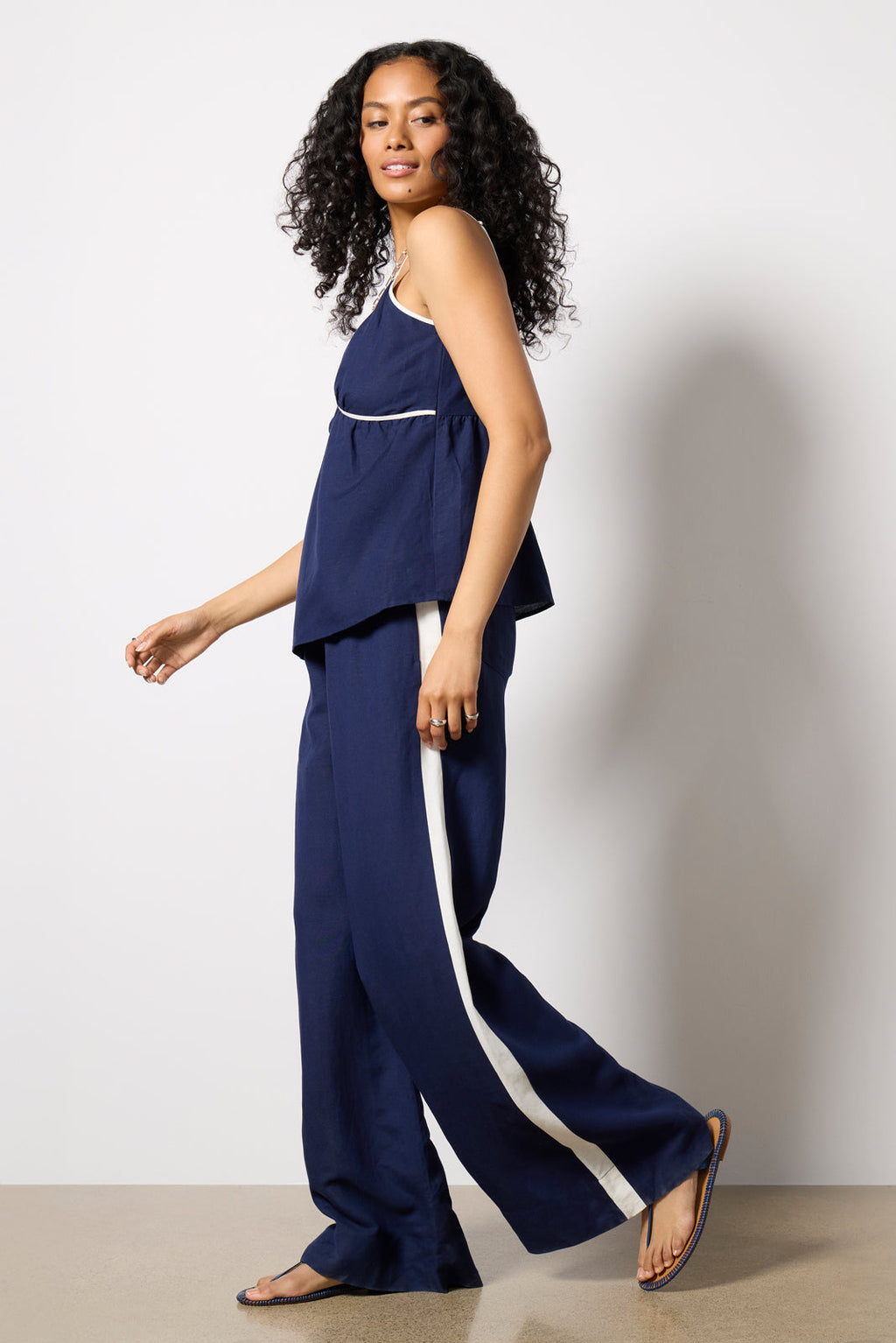 Women's Hazel Linen Contrast Cami Top
