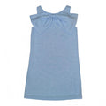 Girls Lolli Bow Back Dress In Bluffton Blue Linen