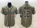 Men's Tampa Bay Buccaneers Tom Brady #12 Olive 2022 Salute To Service Retired Player Limited jersey Joint Edition