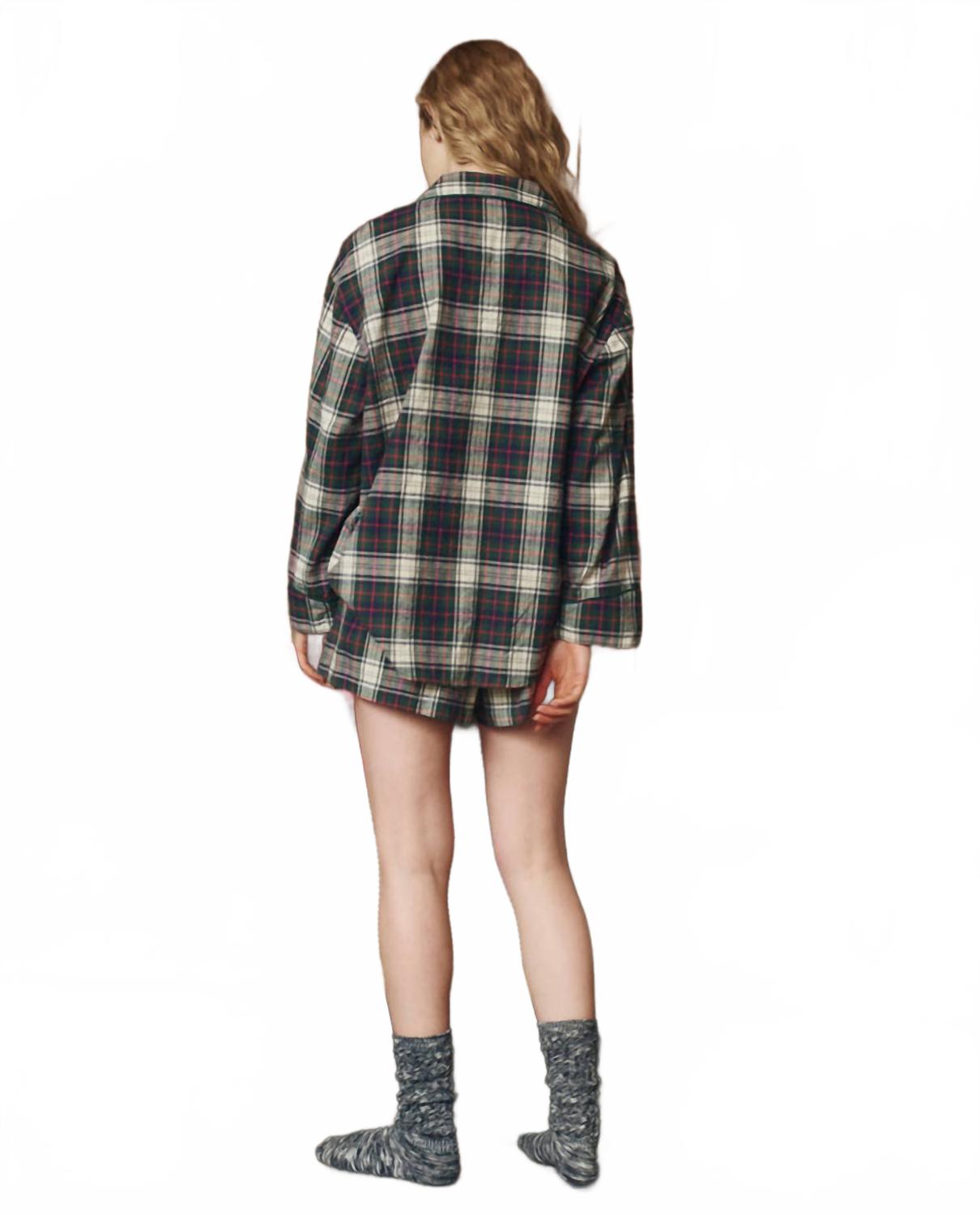 The Flannel Pajama Top In Pine Lodge Plaid